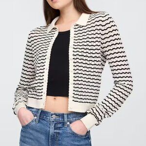 Gap Open-Stitch Collared Cardigan L